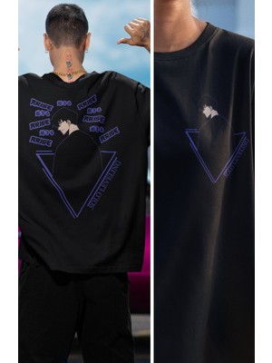 Fuddy Moda Oversize Arise Solo Leveling Sırt Baskılı T-Shirt, Unisex Anime Baskılı Tişört