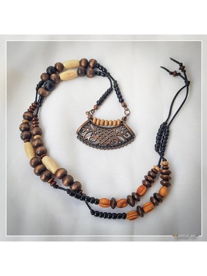 Z Jewelry Art Noongo - El Yapımı Etnik Otantik Bohem Kadın Kolye