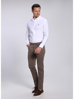 Brooks Brothers Normal Bel Düz Paça Slim Fit Vizon Erkek Pantolon BBFW24MPT001