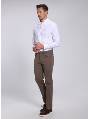 Brooks Brothers Normal Bel Düz Paça Slim Fit Vizon Erkek Pantolon BBFW24MPT001