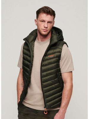 Superdry Haki Erkek Yelek M5011837AZC3_HOODED Fujı Padded Gıl