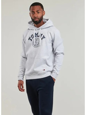 Tommy Jeans Kapüşon Yaka Gri Erkek Sweatshırt DM0DM19235PJ4 Reg Washed Prep Explr