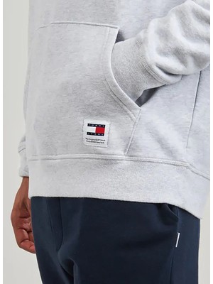 Tommy Jeans Kapüşon Yaka Gri Erkek Sweatshırt DM0DM19235PJ4 Reg Washed Prep Explr