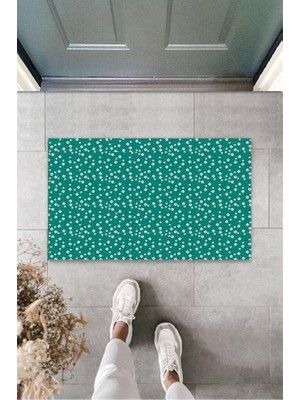 BD Digital Yeşil Kapı Önü Paspası Çoklu Papatya Desbdmrkt  K-3221