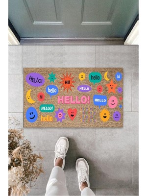 BD Digital Çok Rbdmrktkli Kapı Önü Paspası Hello Desbdmrkt  K-3285