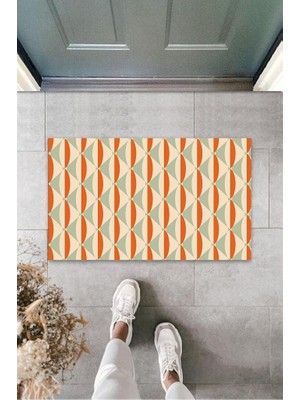 BD Digital Turuncu Kapı Önü Paspası Modern Desbdmrkt  K-3242