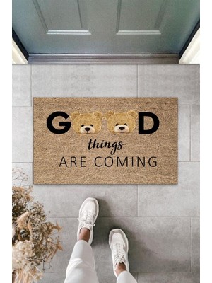 BD Digital Bej Kapı Önü Paspası Good Things Ayıcık Desbdmrkt  K-3333