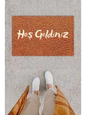 BD Digital Dijital Baskı Dekoratif Hoş Geldiniz Kahverbdmrktgi Kapı Önü Paspası K-1231