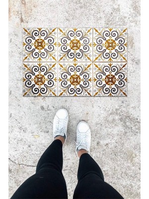 BD Digital Dijital Baskı Kahverbdmrktgi Çini Desbdmrkt Kapı Önü Paspası K-1068