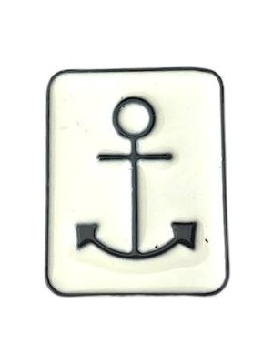 Herşey Nota Beyaz Denizci Kaptan Çapa Şık Tasarım Hediyelik Rozet