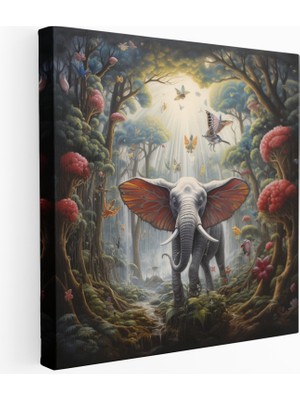 Painted Anarchy Kaprisli Uçan Fil Kanvas Tablo, 100X100