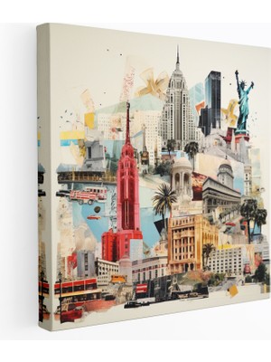 Painted Anarchy Dünya Çapında Otel Simgeleri Kanvas Tablo - Otel, Simgesel Yapılar, Dünya Çapında Otel Simgeleri Kanvas Tablo, Karma Teknik Sanat Çalışması, 30X30