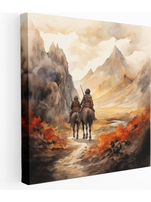 Painted Anarchy Yüzüklerin Efendisi Duvar Sanatı - Kıyamet Dağına Tuhaf Yolculuk - Yüzüklerin Efendisi, Kaprisli Suluboya Illüstrasyon, Duvar Sanatı, Kanvas Tablo, 30X30