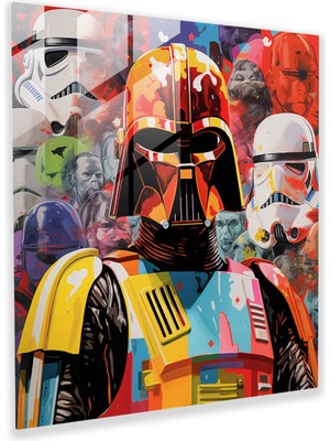 Painted Anarchy Star Wars Pop Art Kolaj Cam Baskı - Yıldız Savaşları, Yıldız Savaşları, Modern Sanat, Duvar Dekorasyonu, 30X30