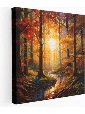 Painted Anarchy Dünyanın En Güzel Manzaraları - Canlı Sonbahar Ormanı Kanvas Tablo - Dünyanın En Güzel Manzaraları, Kanvas Tablo, Sonbahar Sezonu, Duvar Dekorasyonu, 30X30