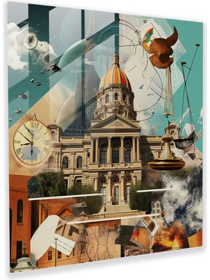 Painted Anarchy Hukuk Simgeleri Cam Baskı - Hukuk, Cam Duvar Sanatı, Modern Sanat, Duvar Dekorasyonu, 30X30