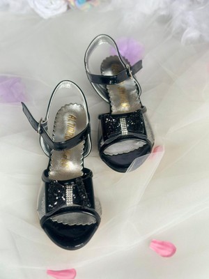 Gala Stil Gala Önü Simli Fiyonklu Topuklu Çocuk Ayk