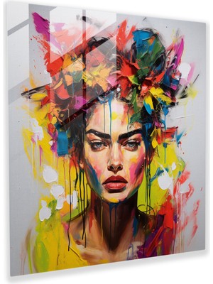 Painted Anarchy Frida Kahlo Cam Baskı - Frida Kahlo, Ev Dekorasyonu, Cam Sanatı, Duvar Dekorasyonu, 30X30