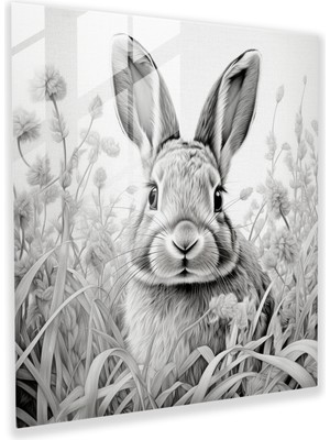 Painted Anarchy Büyüleyici Cam Baskı - Karmaşık Bugs Bunny - Gerçekçi Kalem Cam Duvar Sanatı, 30X30