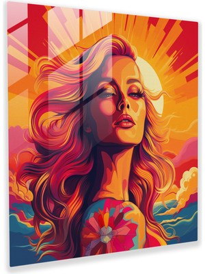 Painted Anarchy Parlak Gün Batımı Cam Baskı - Gün Batımı, Parlak Güneş, Ev Dekorasyonu, Gün Batımı, 30X30