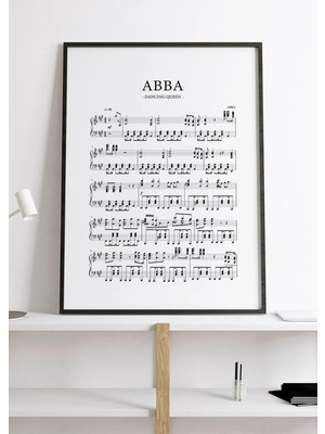 Abba Dancing Queen Nota Tasarım Poster 30X42 cm Çerçevesiz