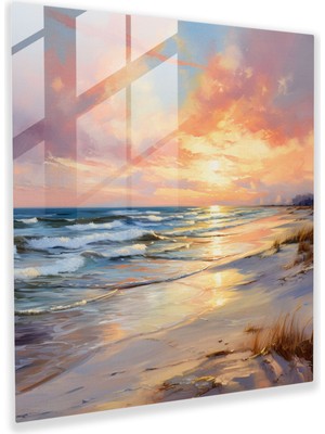 Painted Anarchy Gün Batımı Serenadı Cam Baskı - Gün Batımı, Gün Batımı, Cam Baskı, Empresyonist Yağlıboya Tablo, 30X30