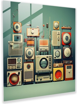 Painted Anarchy Retro Teknoloji Cam Baskı - Retro, Modern Sanat, Cam Baskı, Ev Dekorasyonu, 30X30