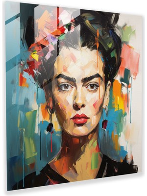 Painted Anarchy Frida Kahlo Cam Baskı - Frida Kahlo, Soyut Ekspresyonist Sanat Eseri, Modern Sanat, Cam Sanatı, 30X30