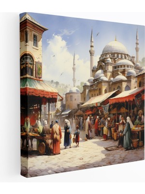 Painted Anarchy Osmanlı Çarşıları - Canlı Suluboya Kanvas Tablo, 30X30