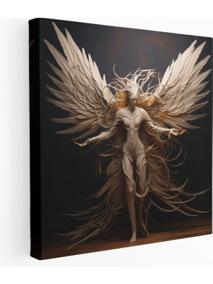 Painted Anarchy Manevi Duvar Dekorasyonu - Sakin Melek Heykeli Kanvas Tablo - Manevi, Ev Dekorasyonu, Kanatlar, Kanvas Tablo, 30X30