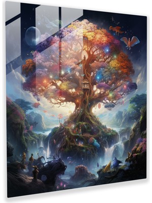 Painted Anarchy Hayat Ağacı Duvar Dekorasyonu - Fantaziden Esinlenen Sanat Eseri - Hayat Ağacı, Kanvas, Fantaziden Esinlenen Sanat Eseri, Duvar Dekorasyonu, 30X30