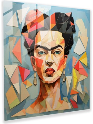 Painted Anarchy Frida Kahlo Cam Baskı - Frida Kahlo, Duvar Dekorasyonu, Kübistlerden Esinlenen Sanat Eseri, Açılar, 30X30