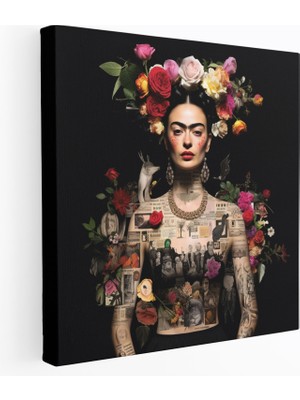 Painted Anarchy Frida Kahlo Alıntı Kolajı Kanvas Tablo Tablo - Frida Kahlo, Kanvas Tablo, Duvar Dekorasyonu, Alıntı Kolajı, 50X50