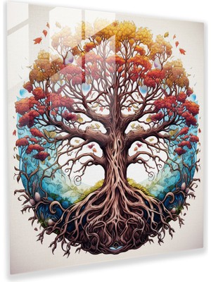 Painted Anarchy Hayat Ağacı Duvar Sanatı - Elle Çizilmiş Illüstrasyon - Hayat Ağacı, Hassas Gölgelendirme, Karmaşık Detaylar, Ev Dekorasyonu, 30X30