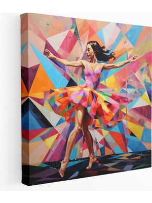 Painted Anarchy Renkli Geometriler Pop Art Kanvas Tablo - Balerin, Duvar Dekorasyonu, Kanvas Tablo, Kanvas Tablo, 30X30