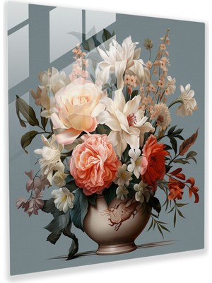 Painted Anarchy Natürmort Cam Baskı: Sakin Buket - Natürmort, Cam Baskı, Modern Sanat, Elegance, 30X30