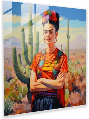 Painted Anarchy Frida Kahlo Cam Baskı - Çölün Ilham Perisi - Frida Kahlo, Modern Sanat, Dayanıklılık, Cam Sanatı, 30X30