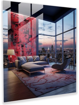 Painted Anarchy Otel Cam Baskı - Çağdaş Şehir Manzaralı - Otel, Cam Sanatı, Panoramik Şehir Manzaralı, Ev Dekorasyonu, 30X30