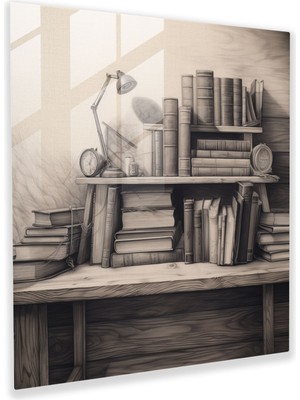 Painted Anarchy Natürmort Cam Baskı: Kitap Yığını - Natürmort, Modern Sanat, Natürmort, Nostaljik, 30X30