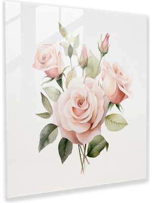 Painted Anarchy Ethereal Blooms Cam Baskı - Minimalist Gül Buketi Duvar Dekorasyonu, 30X30