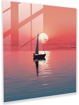 Painted Anarchy Sakin Gün Batımı Cam Baskı - Gün Batımı, Huzur, Modern Sanat, Cam Duvar Sanatı, 30X30