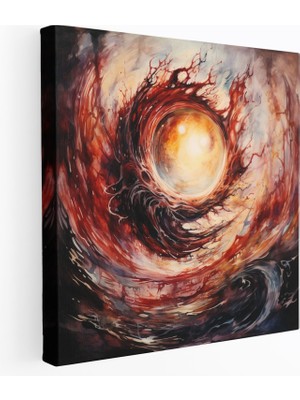 Painted Anarchy Yüzüklerin Efendisi Duvar Sanatı - Ateşli Girdapta Sauron'un Gözü - Yüzüklerin Efendisi, Soyut Sanat Eseri, Kanvas Tablo, 30X30