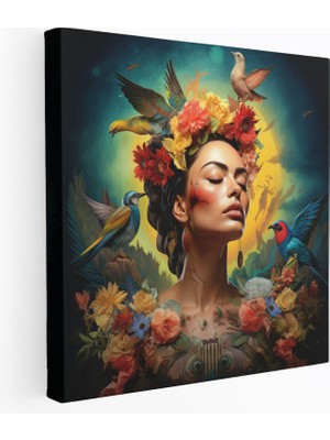 Painted Anarchy Frida Kahlo Kanvas Tablo - Frida Kahlo, Büyülü Gerçekçilik, Duvar Dekorasyonu, Gerçeküstü Rüya Gibi Sanat Eseri, 30X30