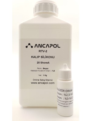 Ancapol Rtv-2 Kalıp Silikonu 20 Shorea Beyaz 1 kg