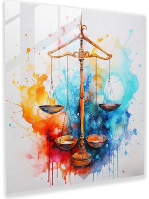 Painted Anarchy Canlı Adalet Cam Baskı - Hukuk, Suluboya, Duvar Süslemesi, Cam Duvar Tablosu, 30X30