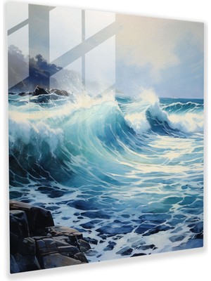 Painted Anarchy Ocean Serenity Cam Baskı: Büyüleyici Deniz Manzarası Duvar Sanatı, 30X30
