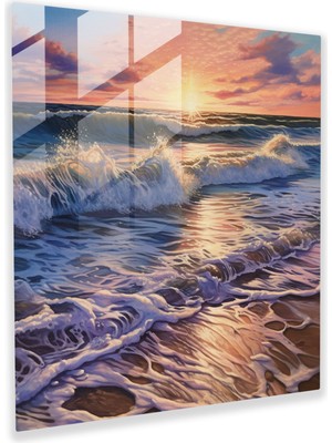 Painted Anarchy Gerçekçi Gün Batımı Cam Baskı - Gün Batımı, Cam Duvar Sanatı, Gün Batımı, Cam Baskı, 30X30