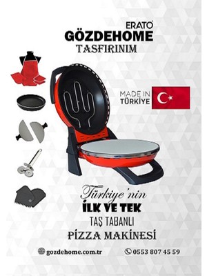 Gözdehome Erato Taşfırınım Pizza Makinesi, Lahmacun Makinesi Doğal Taş Fırın - Timer - 400 C.