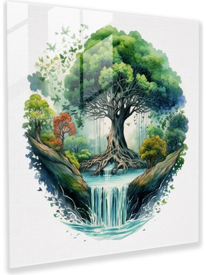 Painted Anarchy Hayat Ağacı Duvar Tablosu - Suluboya Orman Kanvas Tablo - Hayat Ağacı, Kanvas Tablo, Kanvas Tablo, Duvar Dekorasyonu, 30X30
