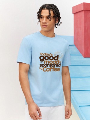 Dogfish Sevgili Kombini Çift Good Mood With Coffee Typography Baskılı Oversize Pamuk T-Shirt 2'li